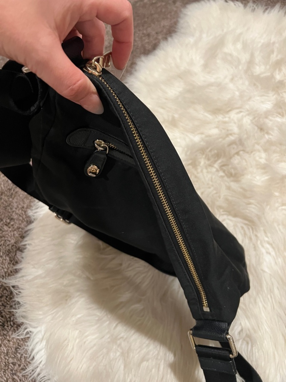 Coach Black Nylon Messenger Crossbody with Silver Hardware - Picture 2 of 6